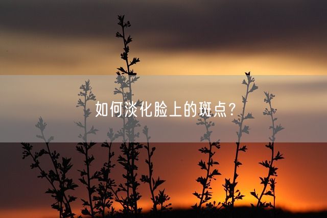 如何淡化脸上的斑点？(图1)