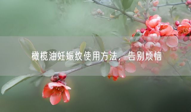 橄榄油妊娠纹使用方法，告别烦恼(图1)