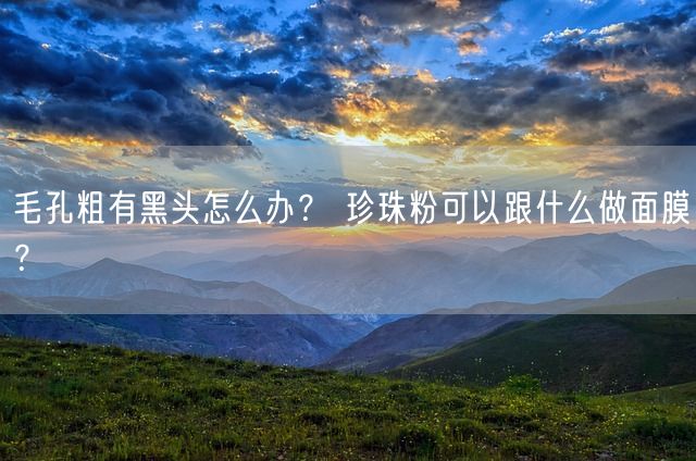 毛孔粗有黑头怎么办？ 珍珠粉可以跟什么做面膜？(图1)