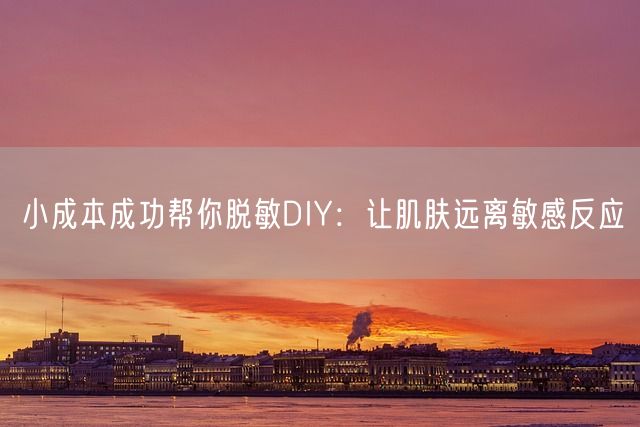 小成本成功帮你脱敏DIY：让肌肤远离敏感反应(图1)