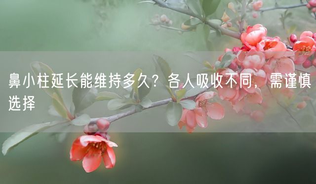 鼻小柱延长能维持多久？各人吸收不同，需谨慎选择(图1)