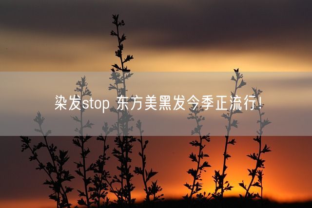 染发stop 东方美黑发今季正流行！(图1)