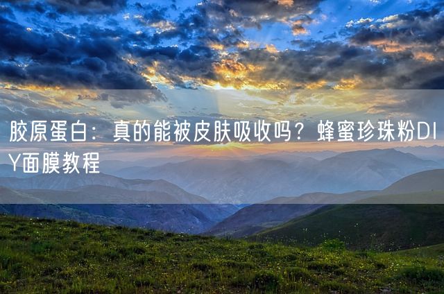 胶原蛋白：真的能被皮肤吸收吗？蜂蜜珍珠粉DIY面膜教程(图1)