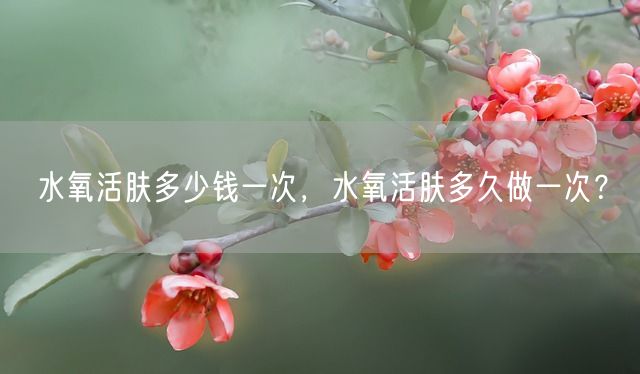 水氧活肤多少钱一次，水氧活肤多久做一次？(图1)