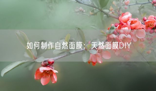 如何制作自然面膜：天然面膜DIY(图1)