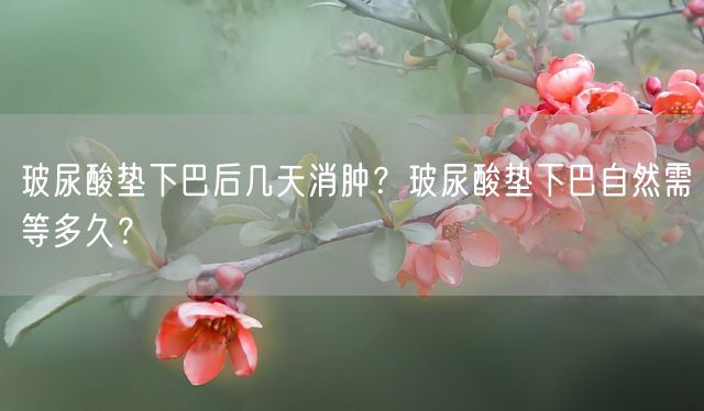 玻尿酸垫下巴后几天消肿？玻尿酸垫下巴自然需等多久？(图1)