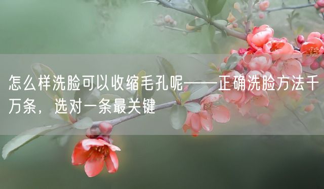 怎么样洗脸可以收缩毛孔呢——正确洗脸方法千万条，选对一条最关键(图1)