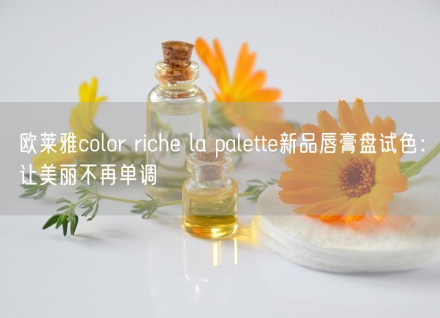 欧莱雅color riche la palette新品唇膏盘试色：让美丽不再单调(图1)