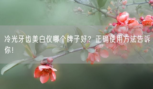 冷光牙齿美白仪哪个牌子好？正确使用方法告诉你！(图1)