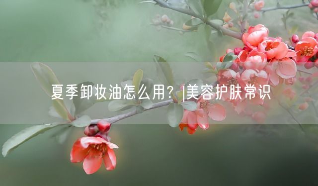 夏季卸妆油怎么用？|美容护肤常识(图1)